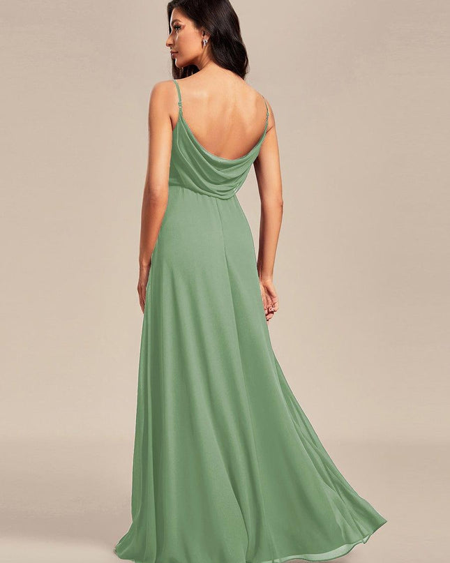 Brinley | Draped Back Sweetheart Floor-Length Bridesmaid Dress