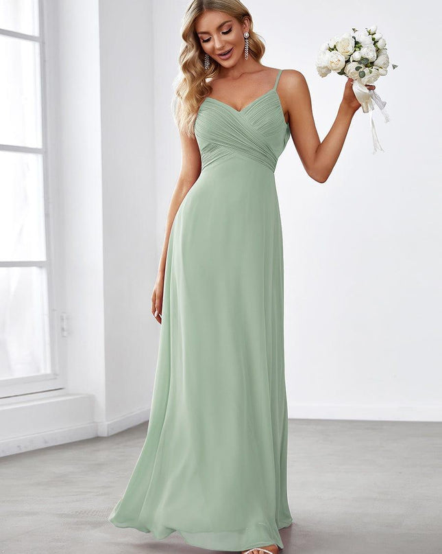 Brinley | Draped Back Sweetheart Floor-Length Bridesmaid Dress