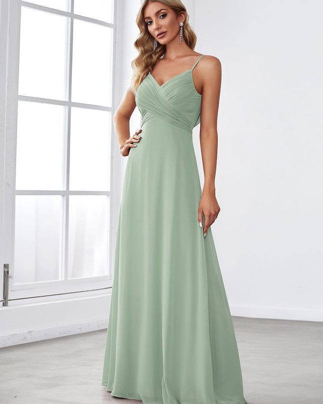 Brinley | Draped Back Sweetheart Floor-Length Bridesmaid Dress