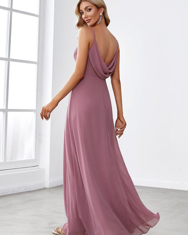 Brinley | Draped Back Sweetheart Floor-Length Bridesmaid Dress