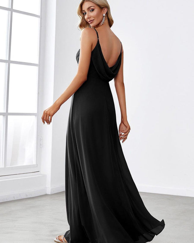 Brinley | Draped Back Sweetheart Floor-Length Bridesmaid Dress