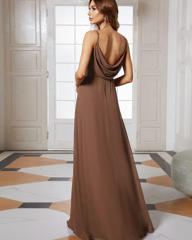 Brinley | Draped Back Sweetheart Floor-Length Bridesmaid Dress