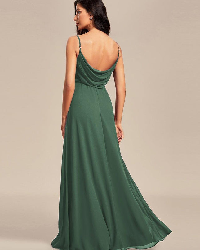 Brinley | Draped Back Sweetheart Floor-Length Bridesmaid Dress