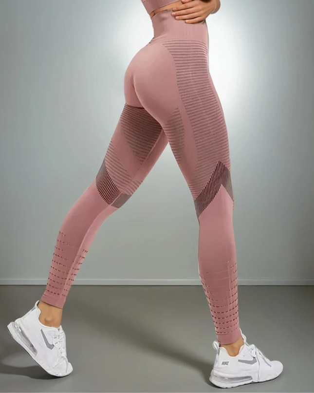 Aura | Seamless Leggings for Women – Athletic Fit - Rosy Brown