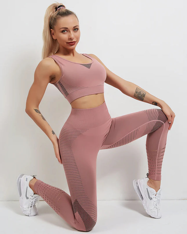 Aura | Seamless Leggings for Women – Athletic Fit - Rosy Brown