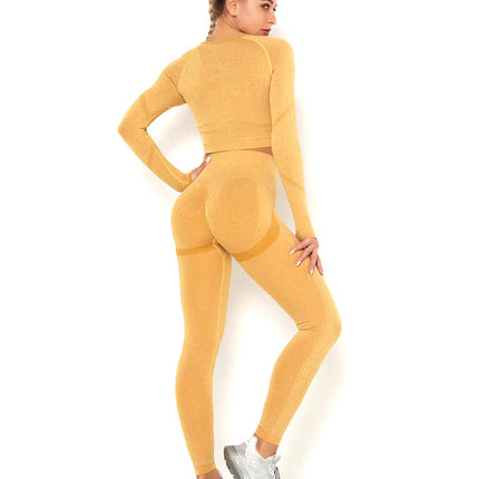 Apex | Long Sleeve Seamless Top – Neutral Elegance Meets Performance - Burly Wood