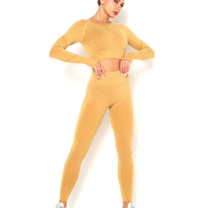 Apex | Long Sleeve Seamless Top – Neutral Elegance Meets Performance - Burly Wood