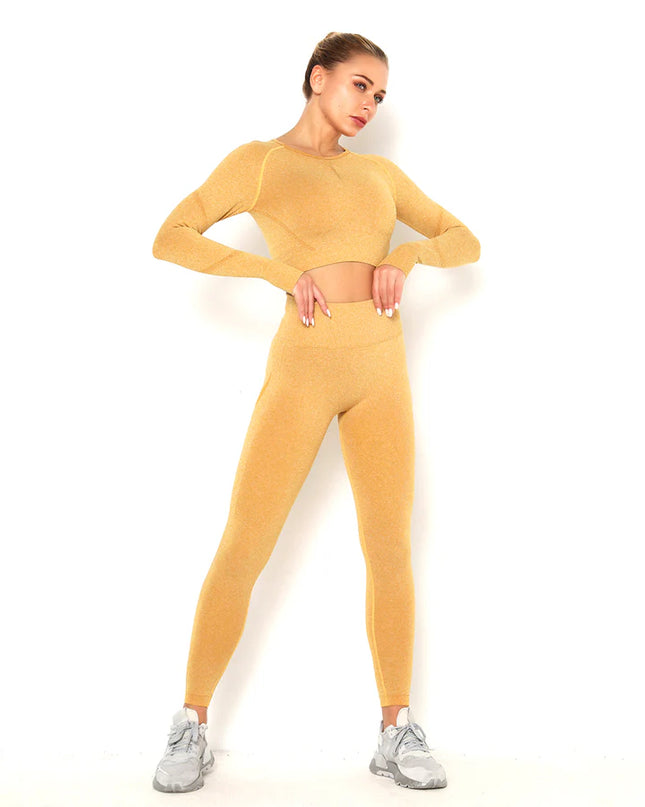 Apex | Long Sleeve Seamless Top – Neutral Elegance Meets Performance - Burly Wood