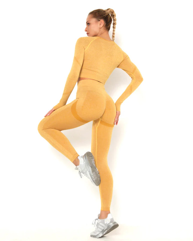 Apex | Long Sleeve Seamless Top – Neutral Elegance Meets Performance - Burly Wood