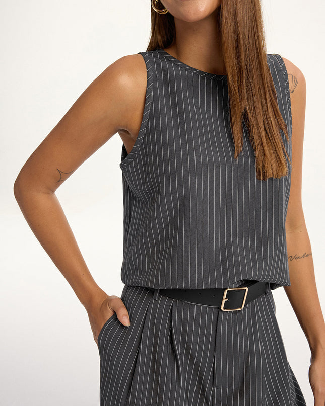 Capri | Tailored Pinstripe Sleeveless Co Ord Set Women