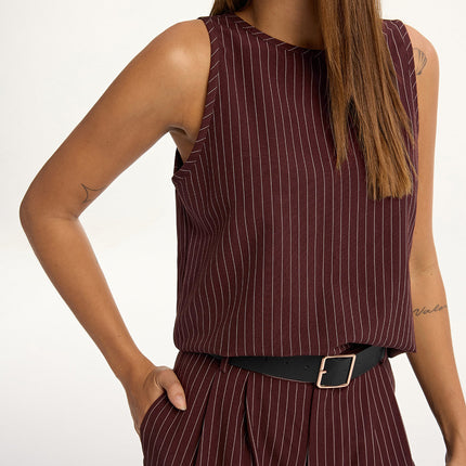 Capri | Tailored Pinstripe Sleeveless Co Ord Set Women