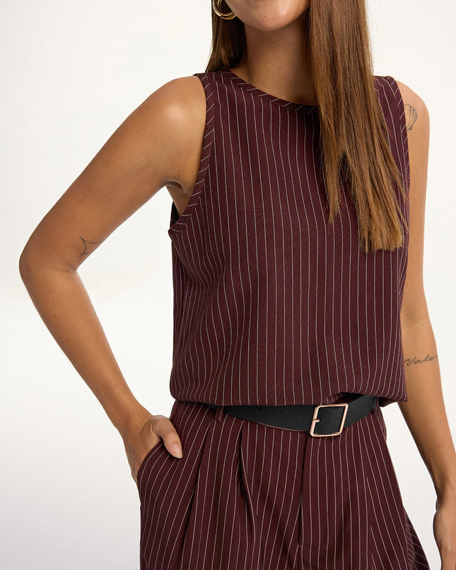 Capri | Tailored Pinstripe Sleeveless Co Ord Set Women