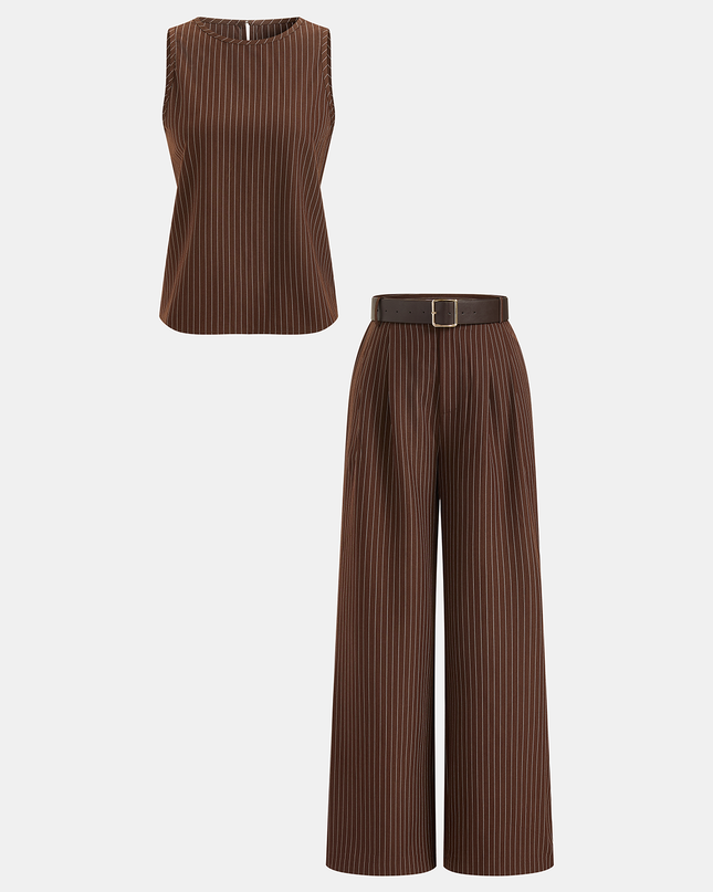 Capri | Tailored Pinstripe Sleeveless Co Ord Set Women