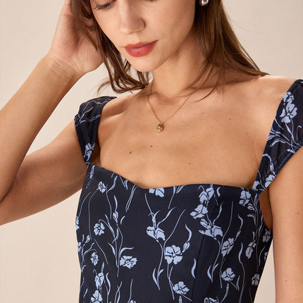 Claire | Fitted Sweetheart Neck Summer Midi Dress