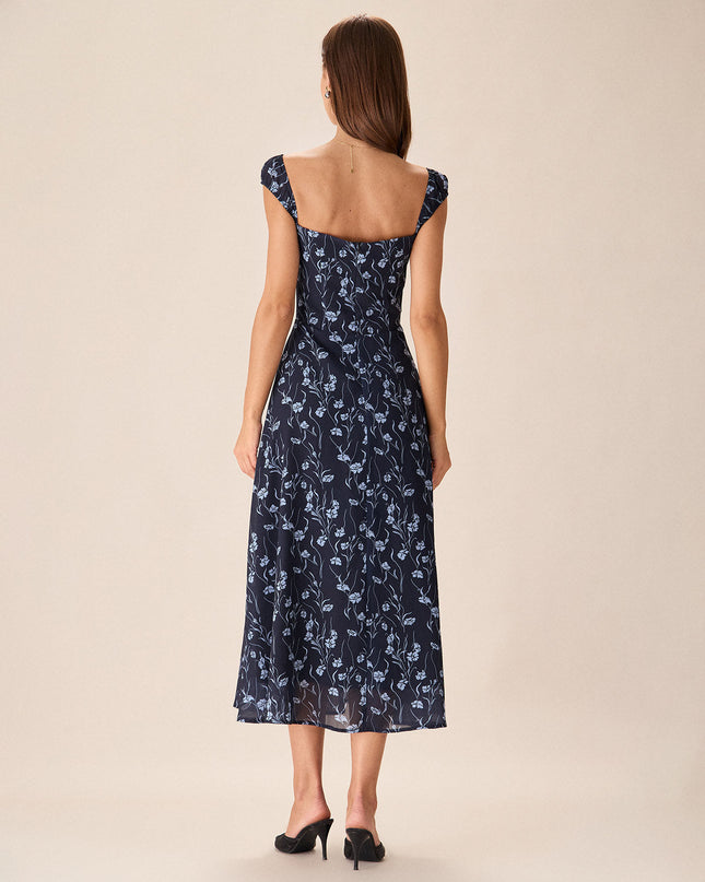 Claire | Fitted Sweetheart Neck Summer Midi Dress