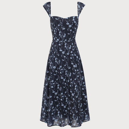 Claire | Fitted Sweetheart Neck Summer Midi Dress
