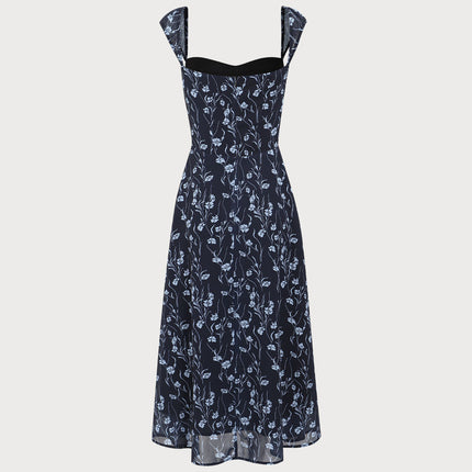 Claire | Fitted Sweetheart Neck Summer Midi Dress