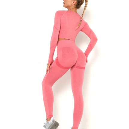 Apex | Long Sleeve Seamless Top – Bold Comfort with Feminine Edge - Light Coral