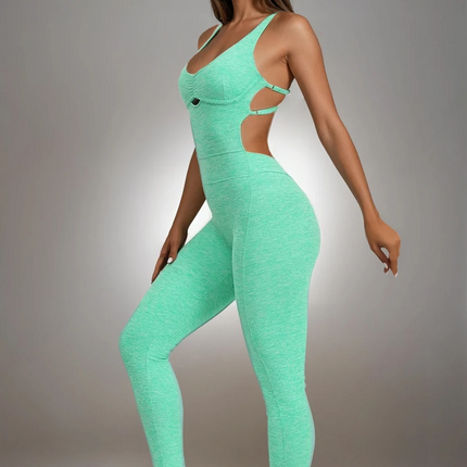 Peak | Women's Seamless Jumpsuit – Trendy & Comfortable Activewear - Cyan
