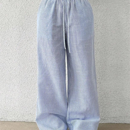 Daphira | Casual Wide-Leg Trousers – Stripe Print 5