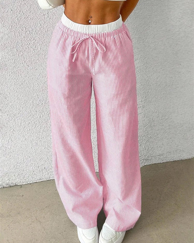 Daphira | Casual Wide-Leg Trousers – Stripe Print 6