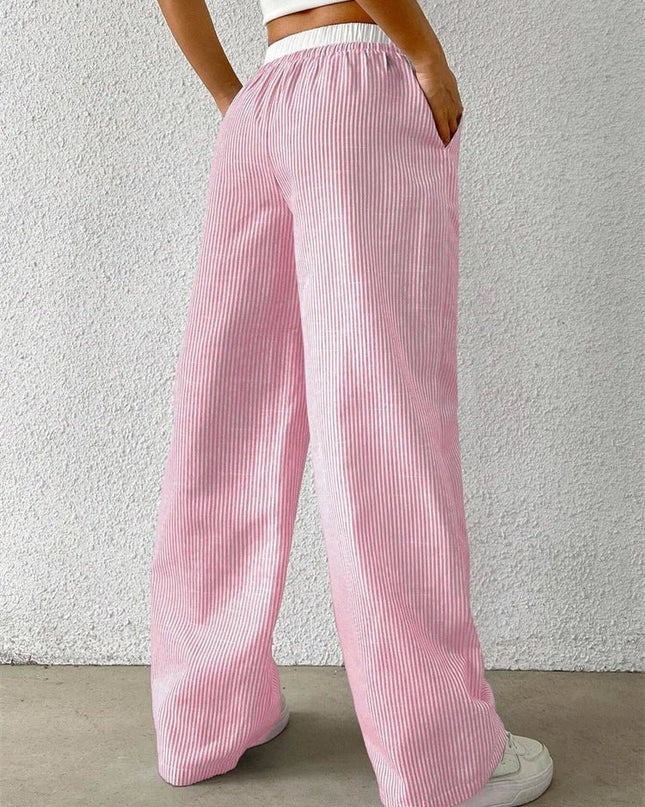 Daphira | Casual Wide-Leg Trousers – Stripe Print 7