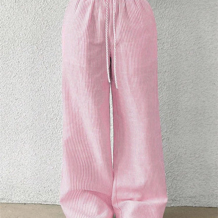 Daphira | Casual Wide-Leg Trousers – Stripe Print 8