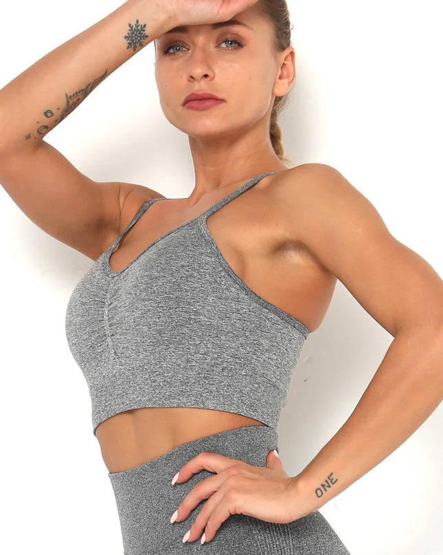 Apex | Seamless Sports Bra – Elevate Your Activewear in Dim Gray