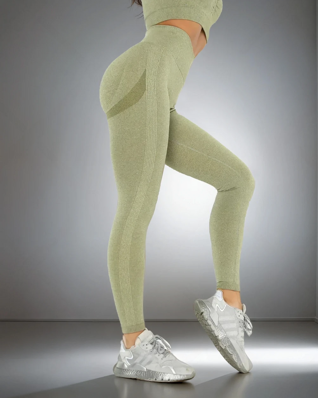 Apex | Seamless Leggings – Sculpting Support with Everyday Versatility - Dark Khaki