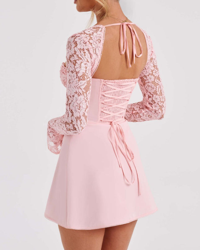 Drew | Flared Sleeve Lace Mini Summer Dress