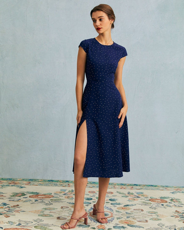 Fern | Relaxed Fit Polka Dot Cutout Midi Holiday Dress