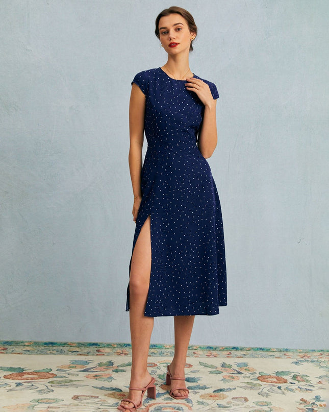 Fern | Relaxed Fit Polka Dot Cutout Midi Holiday Dress