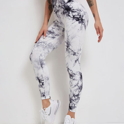 Fyoja | Seamless Tie-Dye Leggings – Bold Scrunch Edition - Gray