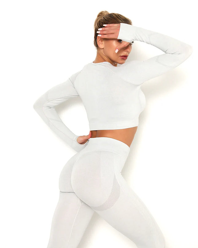 Apex | Long Sleeve Seamless Top – Minimalist Performance with Everyday Ease - Gainsboro