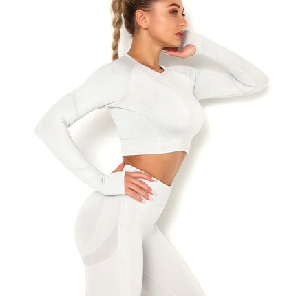 Apex | Long Sleeve Seamless Top – Minimalist Performance with Everyday Ease - Gainsboro