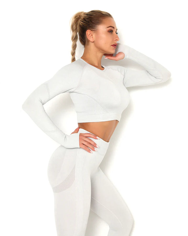 Apex | Long Sleeve Seamless Top – Minimalist Performance with Everyday Ease - Gainsboro