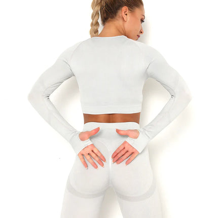 Apex | Long Sleeve Seamless Top – Minimalist Performance with Everyday Ease - Gainsboro