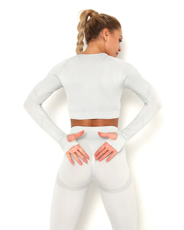 Apex | Long Sleeve Seamless Top – Minimalist Performance with Everyday Ease - Gainsboro