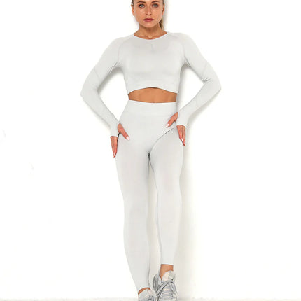 Apex | Long Sleeve Seamless Top – Minimalist Performance with Everyday Ease - Gainsboro