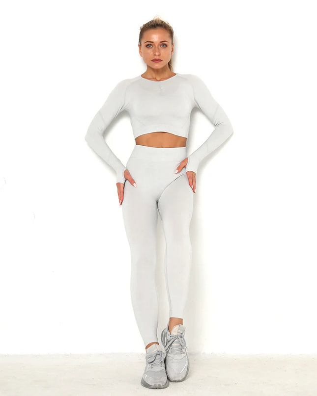 Apex | Long Sleeve Seamless Top – Minimalist Performance with Everyday Ease - Gainsboro