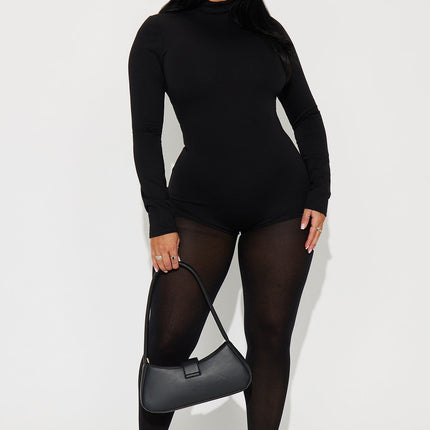 Gia | Concert Outfit Black Stretch Micro Romper