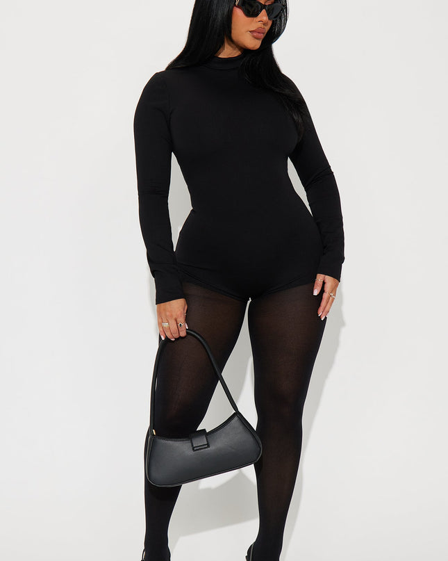 Gia | Concert Outfit Black Stretch Micro Romper