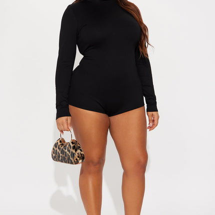Gia | Concert Outfit Black Stretch Micro Romper