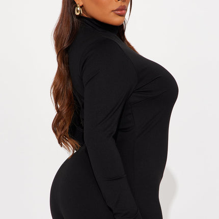 Gia | Concert Outfit Black Stretch Micro Romper