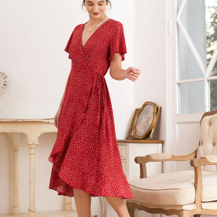 Grace | High-Waisted Polka Dot Wrap Dress