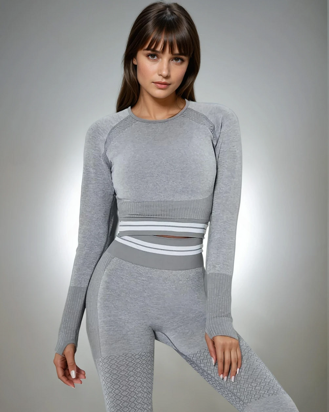 Horizon | Long Sleeve Active Top – Understated Style Meets Seamless Performance - Chateau Gray