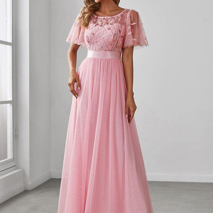 Haven | A-Line Ruffle Sleeve Wedding Guest Dress