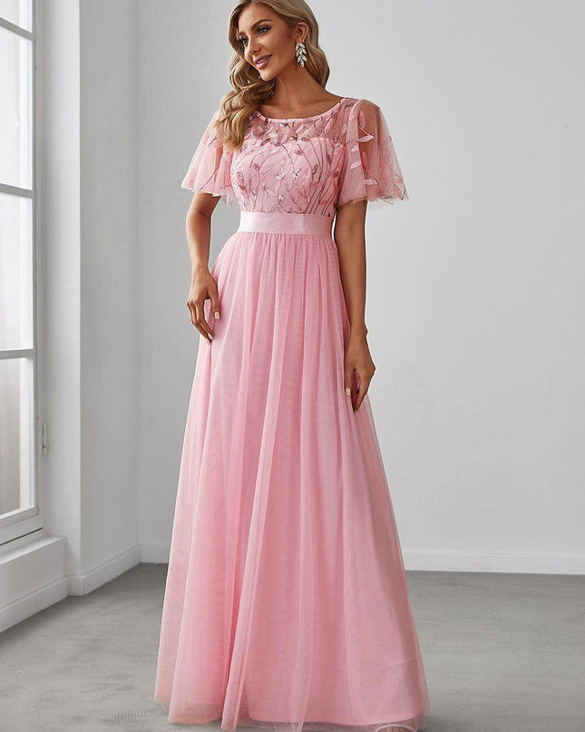 Haven | A-Line Ruffle Sleeve Wedding Guest Dress