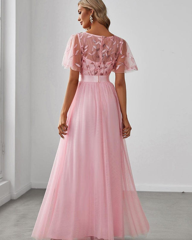 Haven | A-Line Ruffle Sleeve Wedding Guest Dress