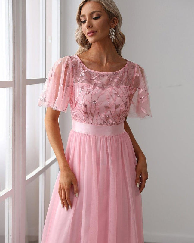 Haven | A-Line Ruffle Sleeve Wedding Guest Dress
